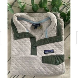 Patagonia Womens Birch Organic Cotton Quilt Snap-T Pullover M Medium EUC RARE